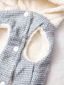 PETSIN 1pc 2 In 1 Cute Thermal Lined Warm Leash-Attached Pet Jacket For Autumn/Winter - Grey - View 8