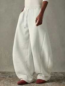 SWAVVY Quần nỉ thể thao nam cỡ tiêu chuẩn, màu xám nhạt, họa tiết thêu chắp vá, mùa xuân/thu - Màu Xám nhạt - Xem 4