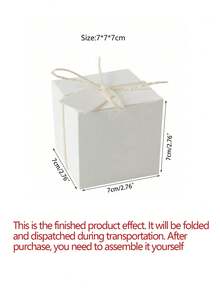 1/5/50pcs 7*7*7cm Square Shape Gift Boxes, Candy Boxes, Party Favor Boxes, Wedding & Baking Supplies - White - View 7