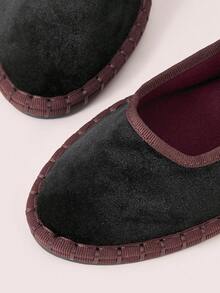 CUCCOO DOLLMOD Women's Black Elegant Velvet Classic Comfortable Mary Jane Flat Shoes Spring Shoes - Black - View 8