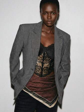 ATUI Studio Lässiger Damen Blazer mit Streifenmuster, Reverskragen und langen Ärmeln, eleganter Business-Look, lässiger Freizeit-Look, minimalistischer Business-Look, Büro-Outfit, Business-Look, taillierter Blazer mit breiten Schultern