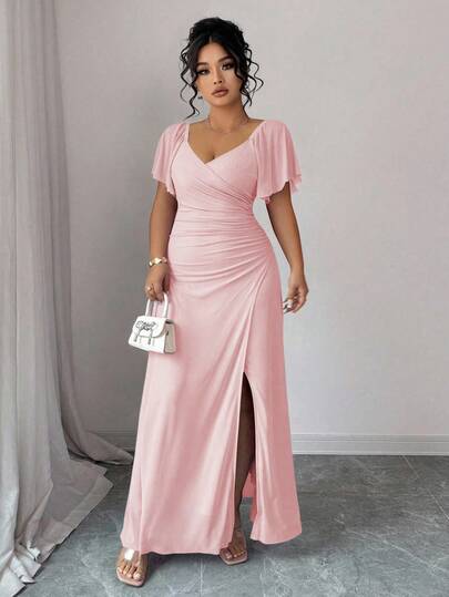 strapless open back dress Sadie Maxi Dress in Hot Pink Hibiscus Jacquard – Poppy and Pink main image 0