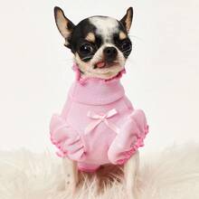 PETSIN Autumn And Winter Thick Base Shirt Princess Style Bubble Sleeve Pet Cat Dog Clothes