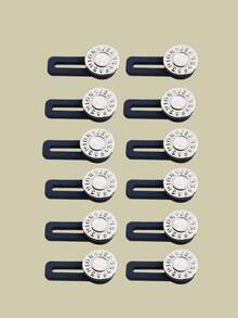 6 Pcs/12 Pcs Pants Waist Extension Buckles, Jeans Waist Adjustable Tower Buckles, No-Sew Buttons, Stretch Waist Extension Buckles, Waist Enlargement Buckles, Pants Waist Extension Buckles, Jeans Buckles, Adjustable Buttons, Jeans Wear, Retro Elements Waist Extension Buckles, Bohemian Style, Handmade Crafts, Sewing Accessories - Multicolor - View 4