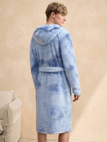 EasyFave Men's Solid Color Minimalist Long Sleeve Robe, Everyday Wear - Multicolor - View 2