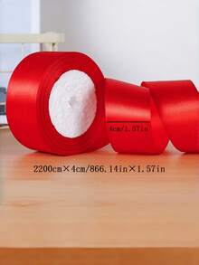 1 / 5PCS Colorful Satin Ribbon For Gift Wrapping Artificial Rose Making DIY Craft Wedding Party Celebration Holiday Decorative Ribbon Special Occasions Home Decor Craft Supply - Red - View 4