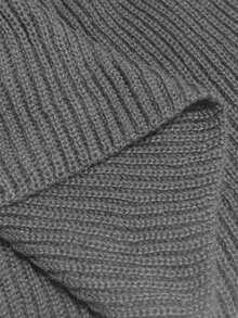 Elenzga Plus Size Women Autumn/Winter Knitted Sleeveless Dress With Ruffle Hem, Solid Color Sweater Dress - Dark Grey - View 5