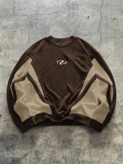  Men's AXEPEAK Casual Fashionable Streetwear Embroidered Pullover Pullover Sweatshirt