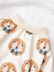 1 Pc Cute Bow Lion Printed Headless Beige Skin Friendly Breathable Pet Clothing - Multicolor - View 9