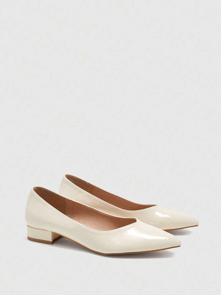 CUCCOO BIZCHIC Women's Pointed Toe Comfortable Versatile Low Heel Shoes Valentine's Day