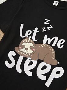 Tween Flicka Söt tecknad film Tryckt Runda Hals T-shirts Och Shorts Hemmakläder Uppsättningar