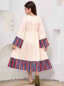 SHEIN 少女休闲圆领短袖连衣裙 - 彩色 - 查看 10