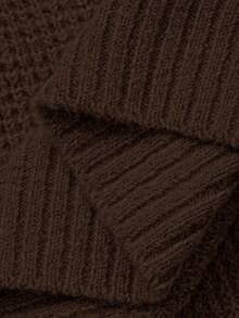 Livesso Áo len nữ dáng rộng, màu trơn, kiểu dáng công sở, cổ kéo khóa nửa thân, đa năng, phù hợp cho mùa thu, đông, năm mới, Giáng sinh, đám cưới. - màu nâu - Xem 6