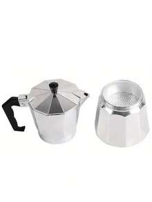 1pc Classic Italian-American Espresso Maker - 10.14oz Aluminum Stovetop Coffee Pot, Manual Operation, Perfect For Home & Restaurant Use Back To School - Multicolor - View 7