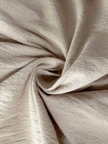 Easowa Đầm midi dáng chữ A rộng rãi, nhún bèo, tay trễ vai, dây rút eo, xẻ tà cao bên hông, 100% cotton, thích hợp mặc đi làm hoặc đi nghỉ mát, phong cách thường ngày thanh lịch cho nữ mùa xuân/hè. - Màu be - Xem 8