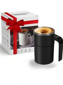 Teckwe USB自动搅拌咖啡杯，带智能温度显示功能的磁吸式自动搅拌咖啡杯，适用于家庭和办公室，旅行水杯/车载杯，便携易清洗，电池容量：200mAh