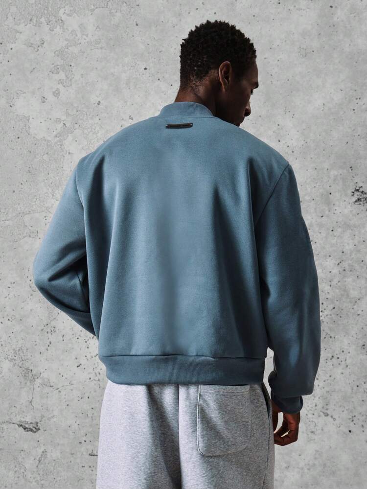 Oversized Crew Neck Sweatshirt With Embroidery