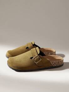 Solecia Dép xỏ ngón thiết kế khóa cài thường ngày dành cho nữ - Màu xanh Ô liu - Xem 2