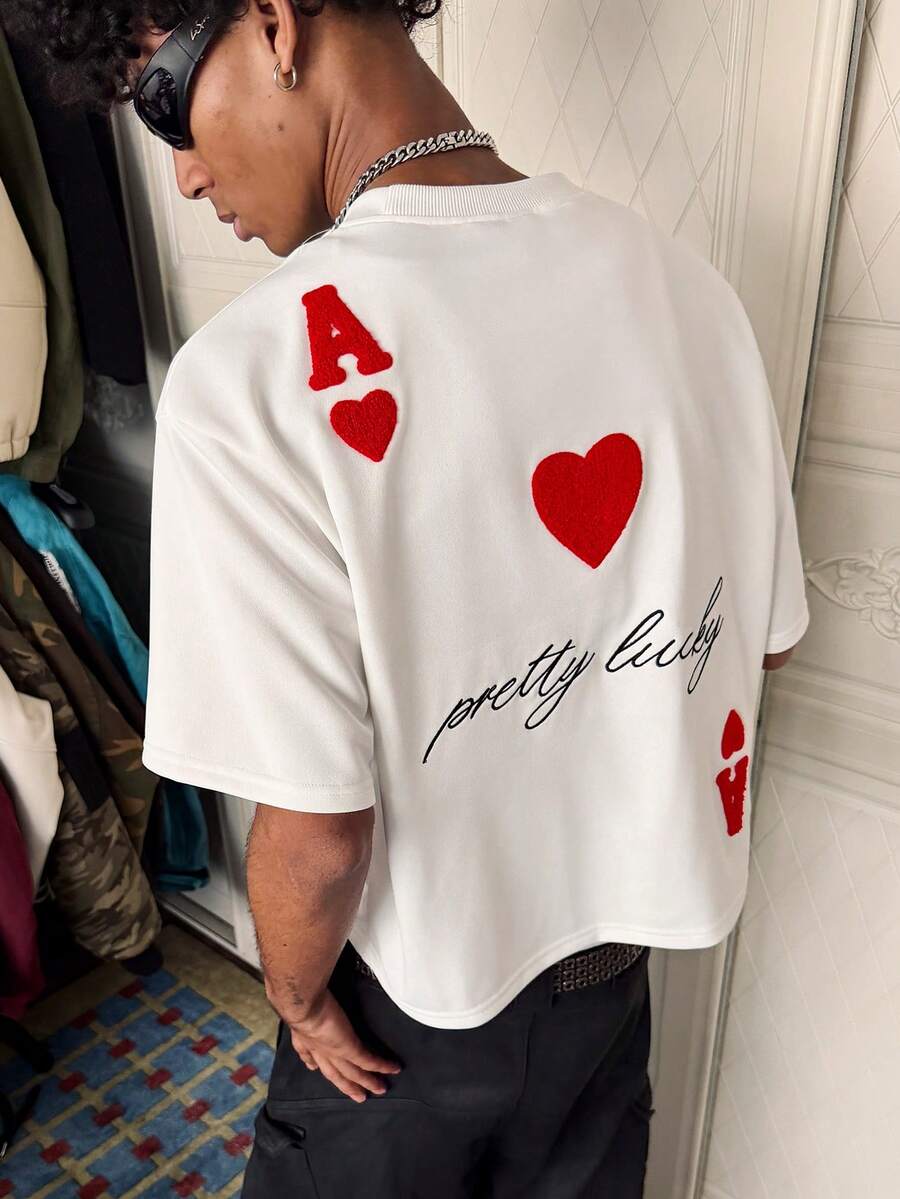 PAVTROS Men's Letter Print Round Neck Casual Loose Fit T-Shirt,Men T-Shirts,Vintage,Personalised ,Vacation,Men's,Party,Y2k,Summer,Festival,New Years,Search. - White - View 1