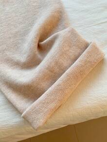 SHEIN EZwear Solid Color Drawstring Casual Loose Sweater Pants In Fall/Winter - Khaki - View 8