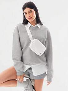 GLOWMODE 1 L  Zipper  Everywhere  Belt  Bag  Water  Repellent  Waist  Crossbody  Bags  With  Adjustable  Strap  Valentine's  Day - milky white - View 7