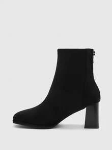 CUCCOO BIZCHIC Women's Fashion Versatile Commute Chunky Heel Ankle Boots For Christmas - Black - View 10