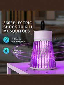 Máy diệt côn trùng, máy diệt muỗi, đèn diệt ruồi, đèn LED không bức xạ, dùng điện USB, hoạt động êm ái, diệt rệp giường trong nhà, diệt muỗi, côn trùng, ruồi giấm, bướm đêm, ruồi giấm kèm chổi nhỏ. - Nhiều màu - Xem 1