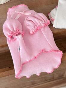 PETSIN Autumn And Winter Thick Base Shirt Princess Style Bubble Sleeve Pet Cat Dog Clothes