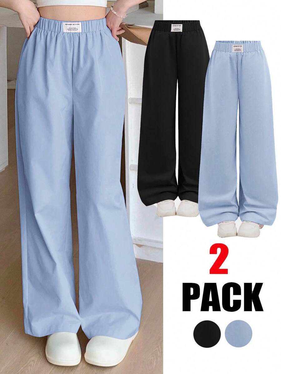 SHEIN 2条少女裤 - 藍色 - 查看 1