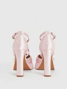 CUCCOO LuxiPop 女士厚底时尚搭扣高跟鞋，适合派对场合 - 淺粉色 - 查看 6