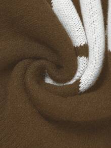 SHEIN Franclia Áo len cổ cao tay phồng phối màu hình thoi theo phong cách blogger. - Nhiều màu - Xem 7