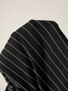 MaterniWear Maternity Clothes Maternity Tops  Summer Commute Office Attire Black And White Striped Adjustable Waistband Pocket Maternity Shorts