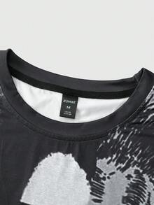 ROMWE MEN Men's Summer Fashionable Street Style Distressed Graphic Tank Top - Black - View 3