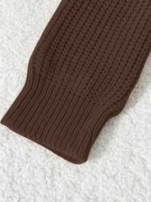 EMERY ROSE Women's Casual Solid Color Crew Neck Pullover Sweater, Autumn/Winter - Coffee Brown - View 4