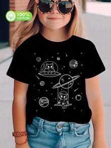 algodón puro t shirts girls clothes shirts girl clothes teen girl clothes kids clothes girls mommy and daughter matching outfit shirts for teen girls clothes graphic kpop cute tops teen girls clothes girls clothing girls shirts kpop demom hunters - Negro - Ver 1
