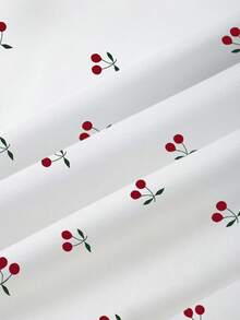 Resyla Sweet Red Cherry Print, White Hooded Women's Thermal Lined Sweatshirt, Perfect For Fall And Winter, Currently Trending, Stylish And Fashionable New Year's Sweatshirt, Gift For Siblings, Gift For Sisters, Gift For Mom, Mother's Day Gift, Casual Minimalist Fashion Top. - White - View 3