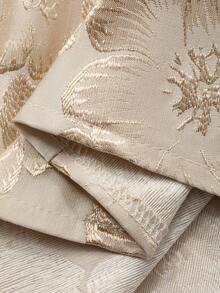 DAZY 女士印花A字褶裥半身裙，优雅半身裙 - 杏色 - 查看 7