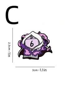 Zazumi Cute Cartoon Warrior Paladin Magical Series Dice Emblem Zinc Alloy Enamel Badge For Backpack Cosplay Collection Gift Anime Fans LARP Accessories Party Favor - Multicolor - View 11