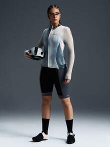 Powerista Women's Tie-Dye Print Fitted Long Sleeve Cycling Jersey