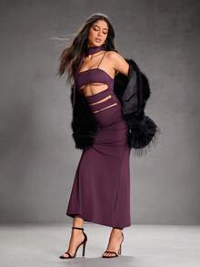 CUCCOO SZL 女士经典简约时尚性感高跟凉鞋，方头搭扣设计，适合夜店、舞会、派对等场合，亦可作为正装鞋、约会鞋、下午茶鞋、情人节等穿着。 - 絲絨棕色 - 查看 2