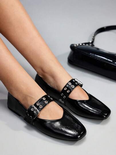 CUCCOO GRLICON 女士休闲搭扣平底乐福鞋，日常百搭