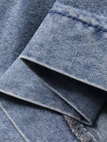 DAZY Women's Square Neck Casual Korean Style Denim Dress, Spring/Summer Vacation - Blue - View 10