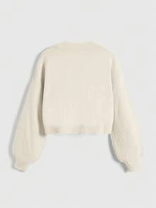 Strawberry Shortcake | ROMWE Women's Strawberry & Portrait Embroidered Button-Front Cardigan - Apricot - View 2
