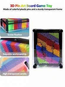 1/2Pcs Rainbow 3D Pin Art Board Handprint Variable Needle Painting Gift Creativity Art Toys, Party Birthday Christmas Gift - Multicolor - View 4