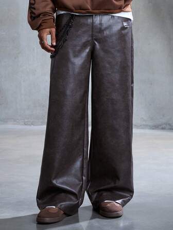 Street Life Pantalon en cuir décontracté et déchiré pour hommes, porter tous les jours