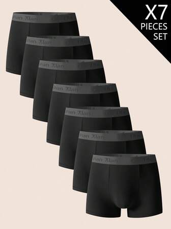 7pcs/Set Men's Simple Comfortable Boxer Briefs