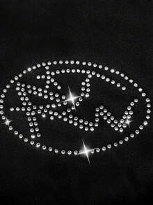 ROMWE MEN Casual Felpa con cappuccio da uomo con chiusura lampo, manica lunga, con inserti in pelliccia sintetica e decorazioni in strass - Multicolore - Visualizzare 3