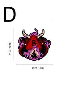 Zazumi Cute Cartoon Warrior Paladin Magical Series Dice Emblem Zinc Alloy Enamel Badge For Backpack Cosplay Collection Gift Anime Fans LARP Accessories Party Favor - Multicolor - View 12