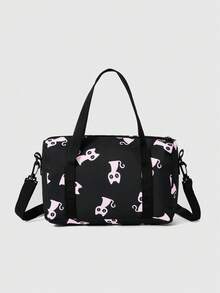 ROMWE Kawaii 1pc Casual Cartoon Pattern Shoulder Bag, Suitable For College Students, Shopping, Parties, Workout - Pink - View 1