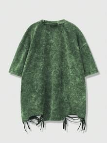 Manfinity EMRG 男士加大码绿色圆领短袖T恤 - 綠色 - 查看 4